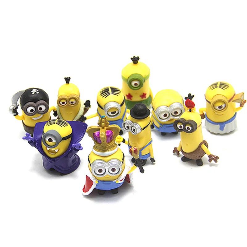 Minions Miniaturas Figuras Meu Malvado Favorito Conjunto com 10pcs