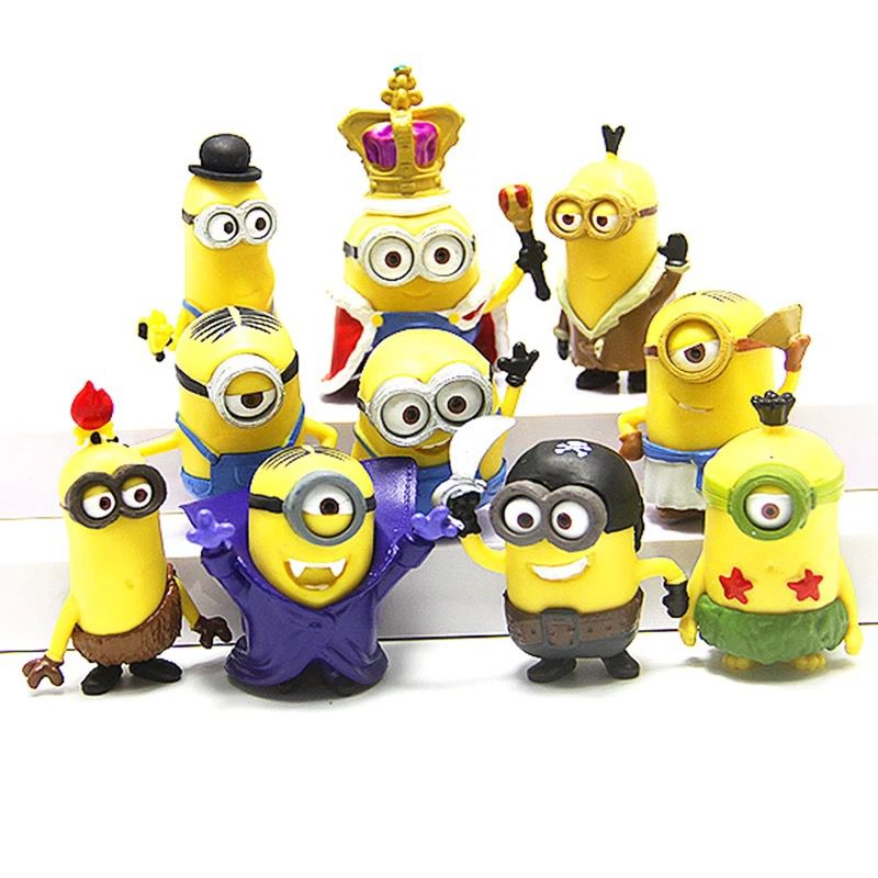 Minions Miniaturas Figuras Meu Malvado Favorito Conjunto com 10pcs