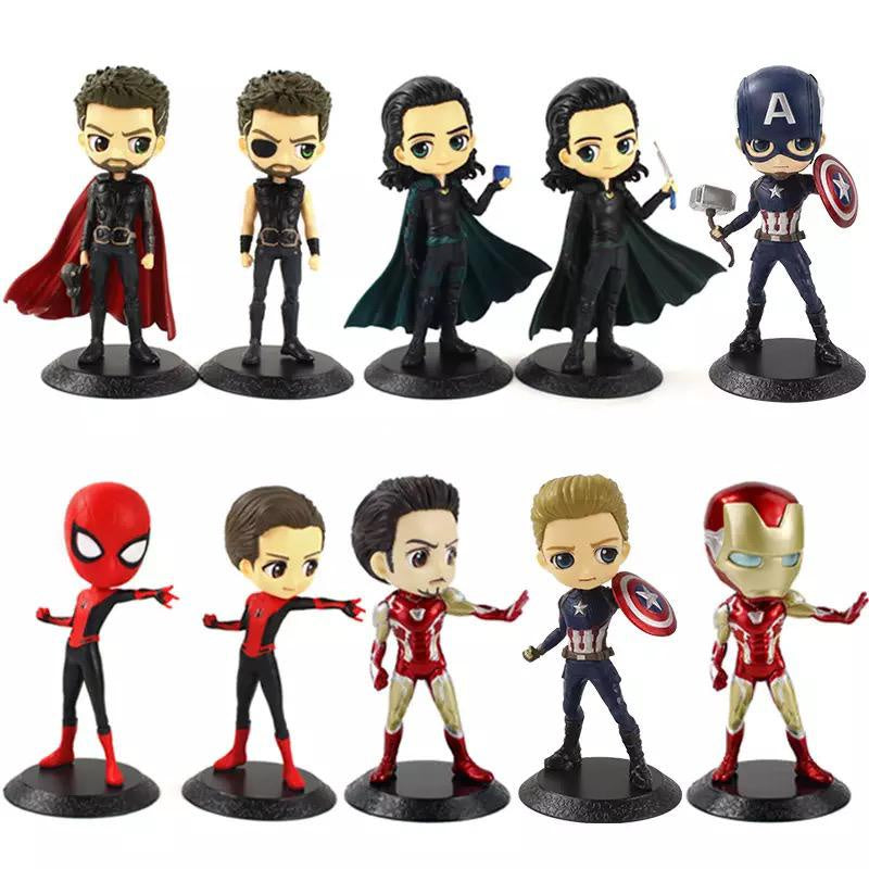 Marvel Vingadores Qposket Homem de Ferro Homem Aranha Thor Loki  Action Figure