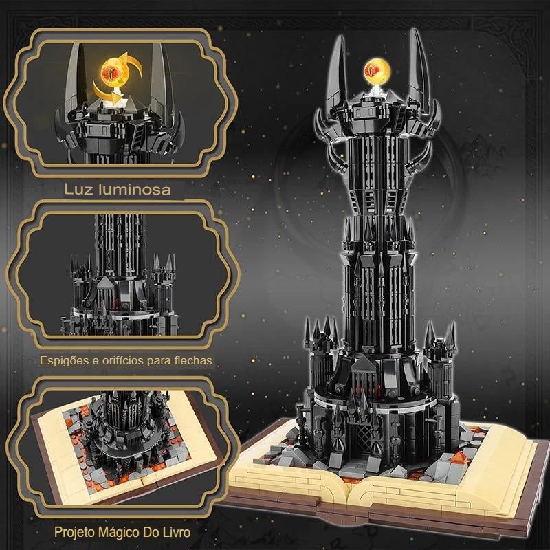 O Senhor dos Anéis Bloco de Construção lego Torre Olho de Sauron construção criativo Livro Mágico, Bloco com LED, brinquedos de decoração para crianças, presentes, 969 peças