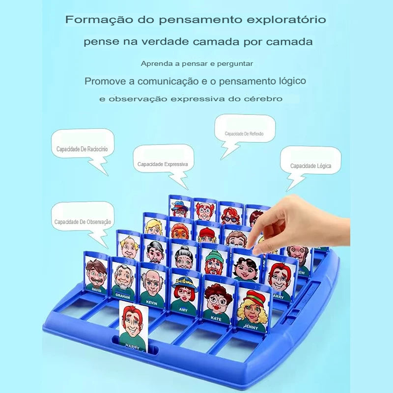 Jogo de tabuleiro infantil, Adivinha quem eu sou, interação pai-filho Brinquedo, raciocínio lógico, Adivinha Você meu personagem