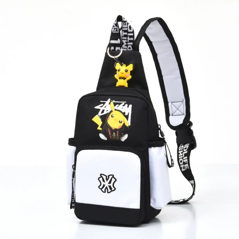 Pikachu Bag Mochila de Peito, para Crianças, Jovens, Bolsa Esportiva, Homens e Mulheres